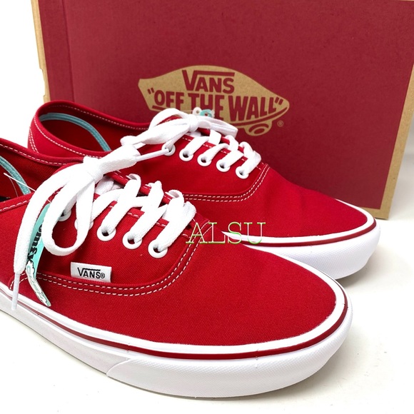 VANS ComfyCush AUTHENTIC Racing Red Canvas Men’s - Picture 8 of 10
